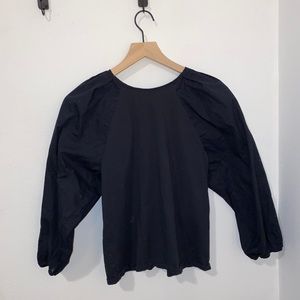 black puffed long sleeve